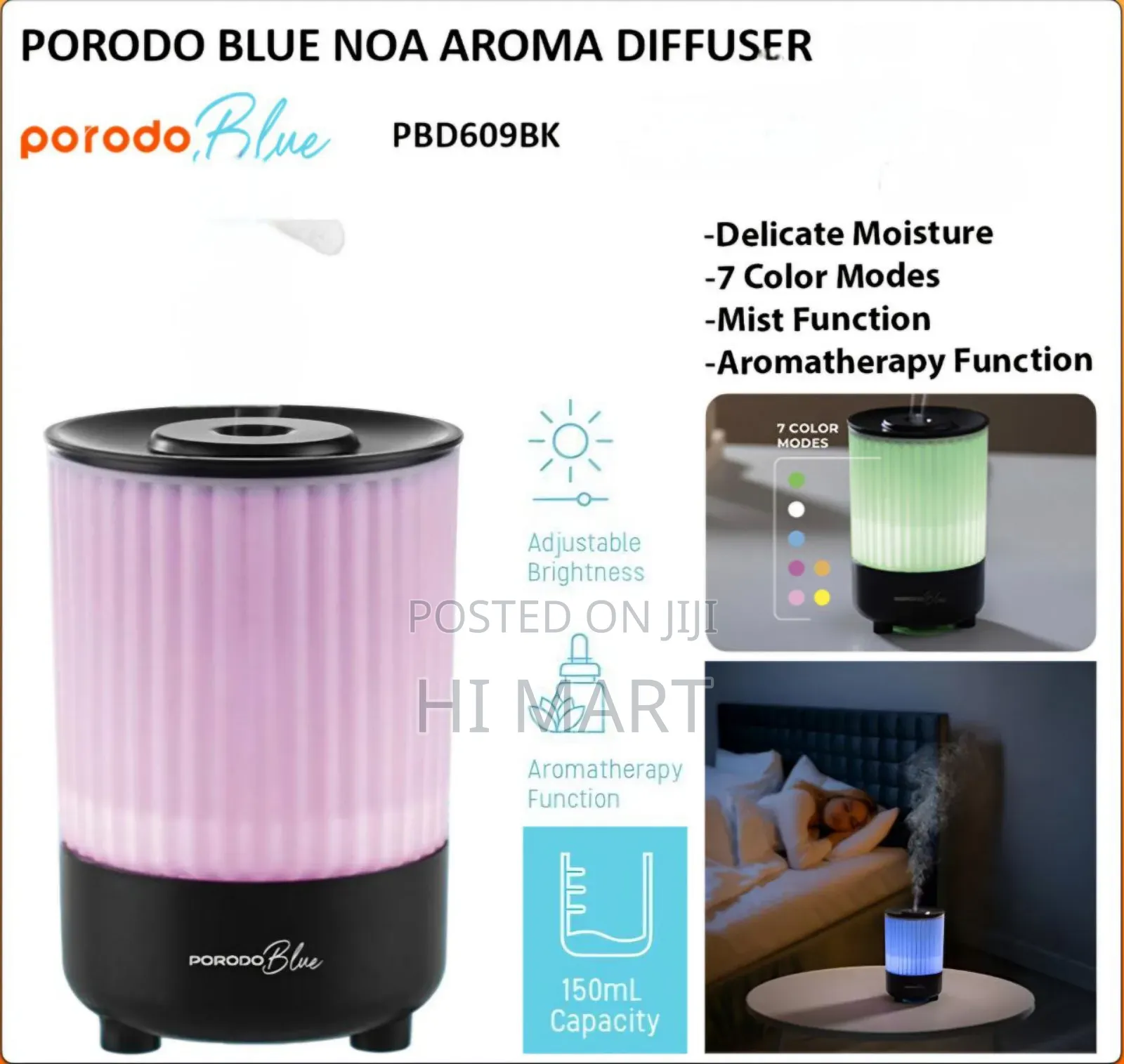 2in1 Porodo Diffuser With Colourful Light