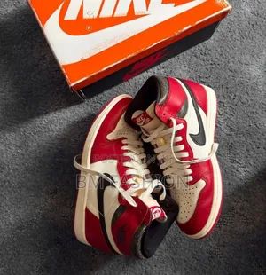 Nike Air Jordan 1(100% Original) For Men's Red X White