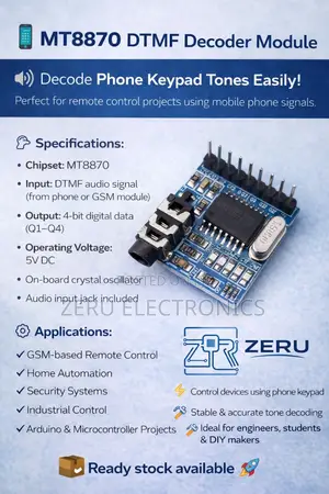 Mt8870 DTMF Decoder Module