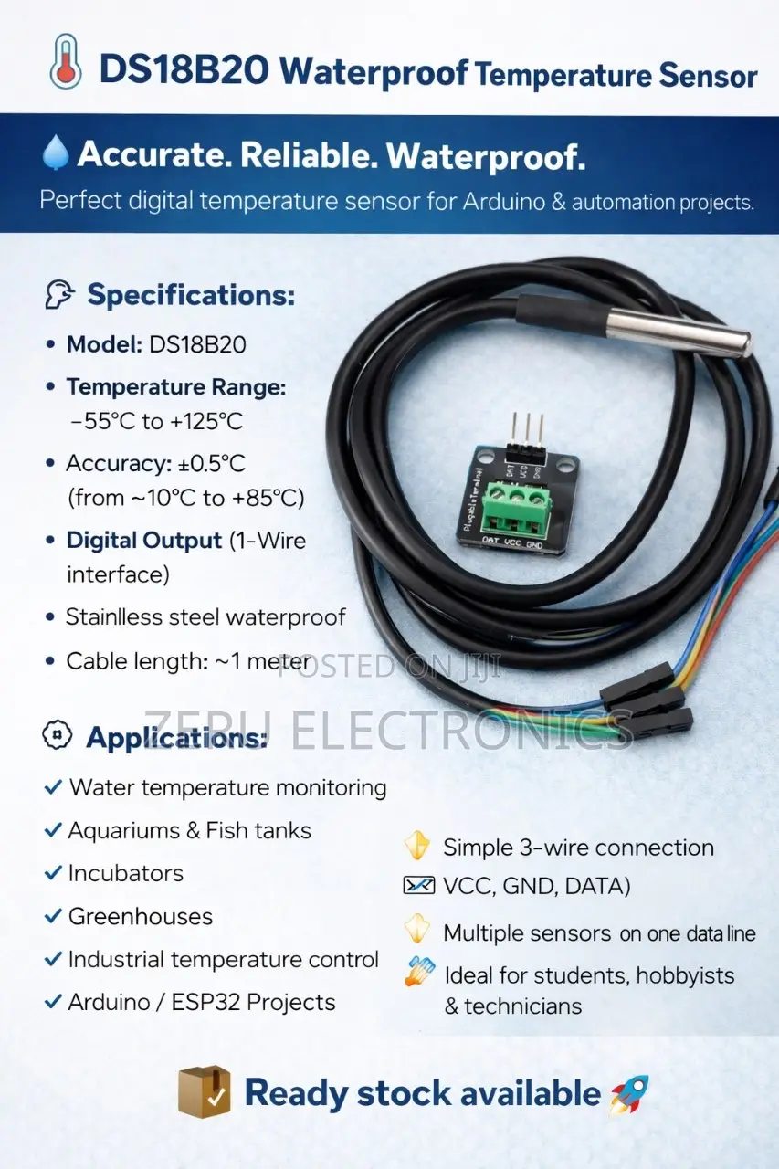 Ds18b20 Waterproof Temperature Sensor