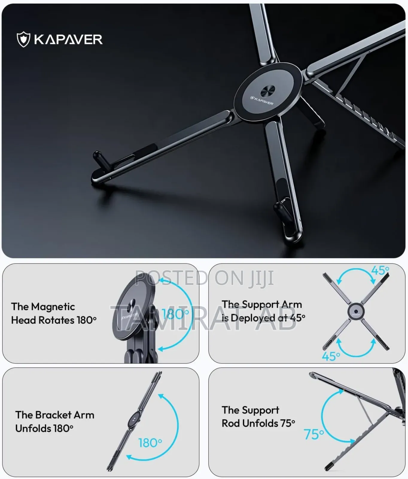 A8 All-in-One Foldable Magnetic Phone, Tablet, Laptop Stand