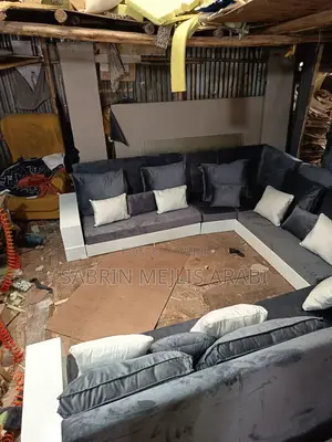 Grey and White MDF Arebiyan Mejlis