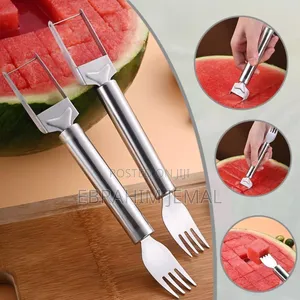 -1 Stainless Steel Watermelon Cutter And Fork Slicer Tool.