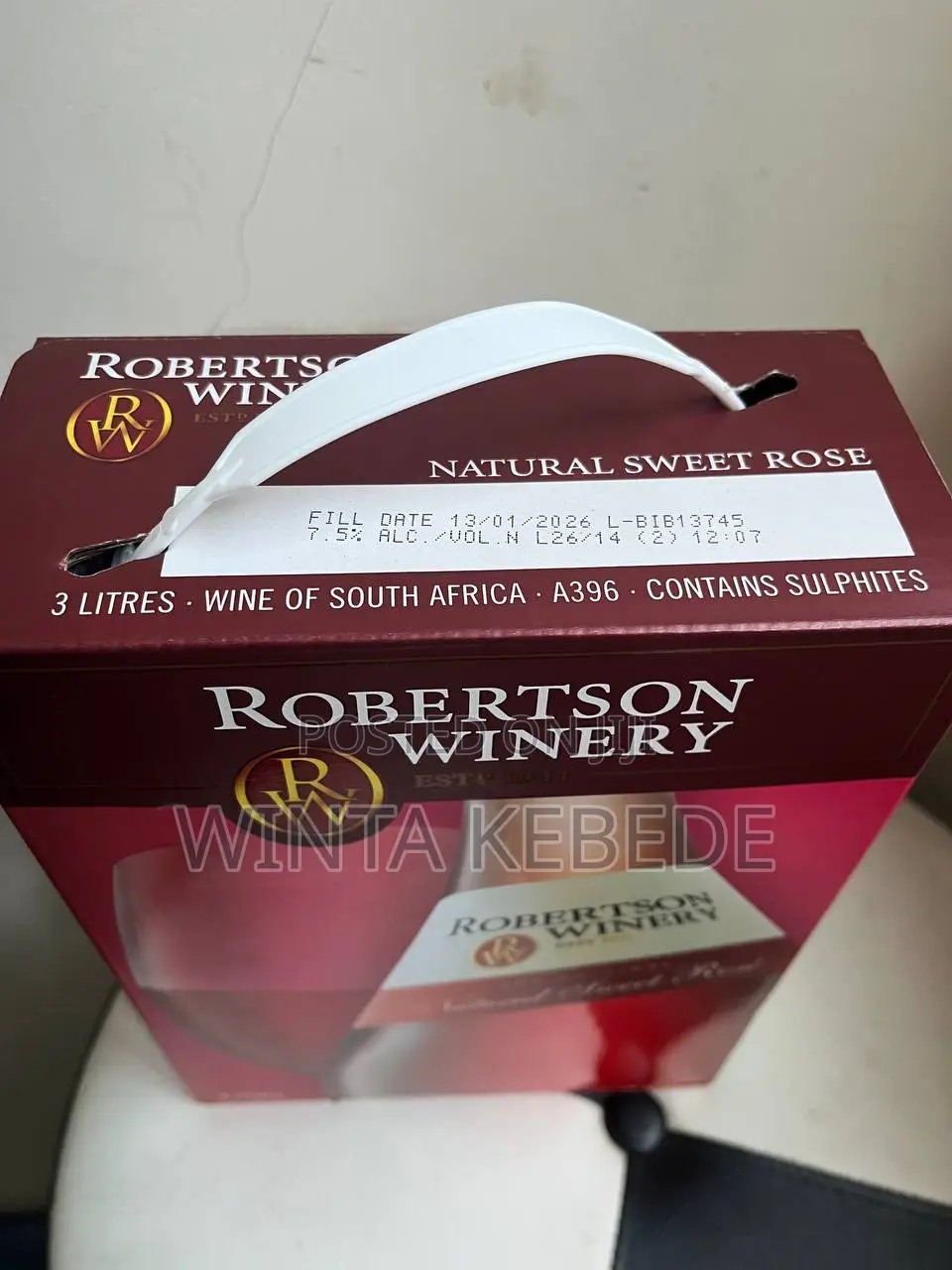 Original With a Bar Code Natural Sweet Rosé Wine (3l)