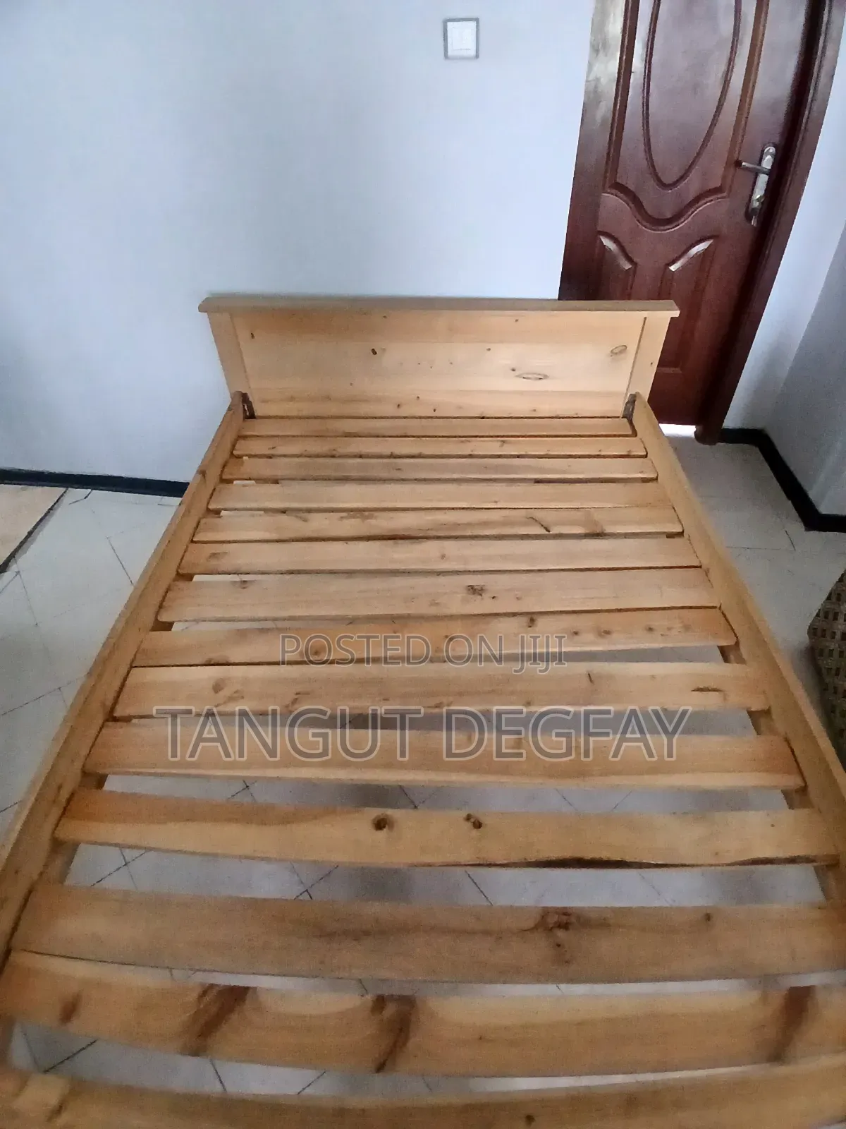Wooden Bed 120x80 Cm, Long Hight for Storage