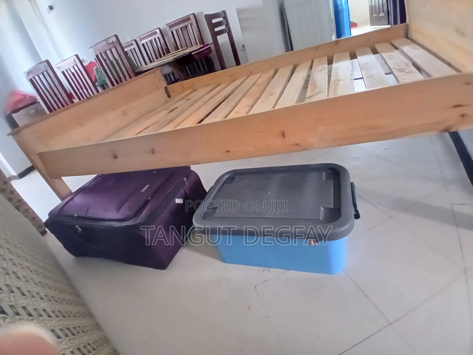 Wooden Bed 120x80 Cm, Long Hight for Storage