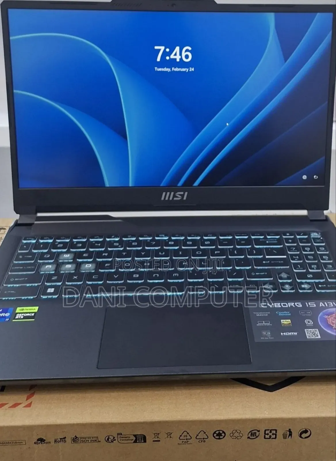 New Laptop MSI Cyborg 15 16GB Intel Core i7 SSD 1T