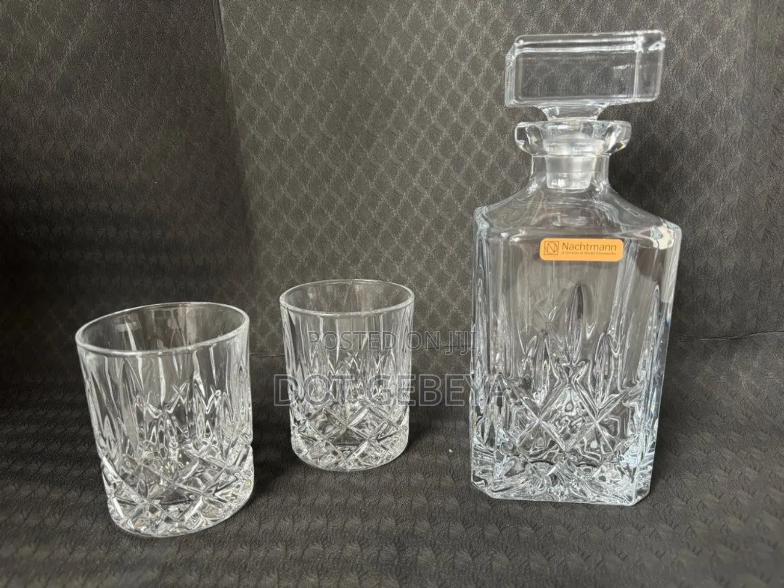 Delisoga Branded Glass Whiskey Decanter And Tumbler Set