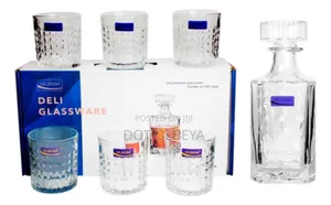 Delisoga Branded Glass Whiskey Decanter And Tumbler Set
