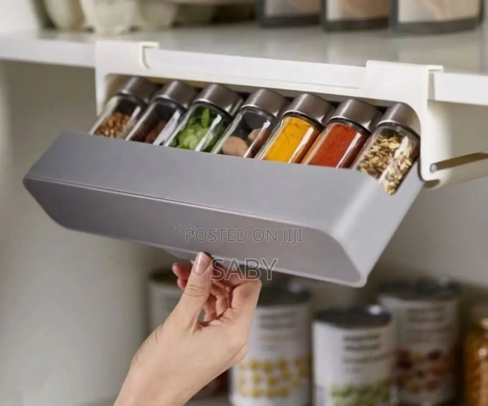 Kitchen Cabinet Pull Down Space Saving Spice Rack