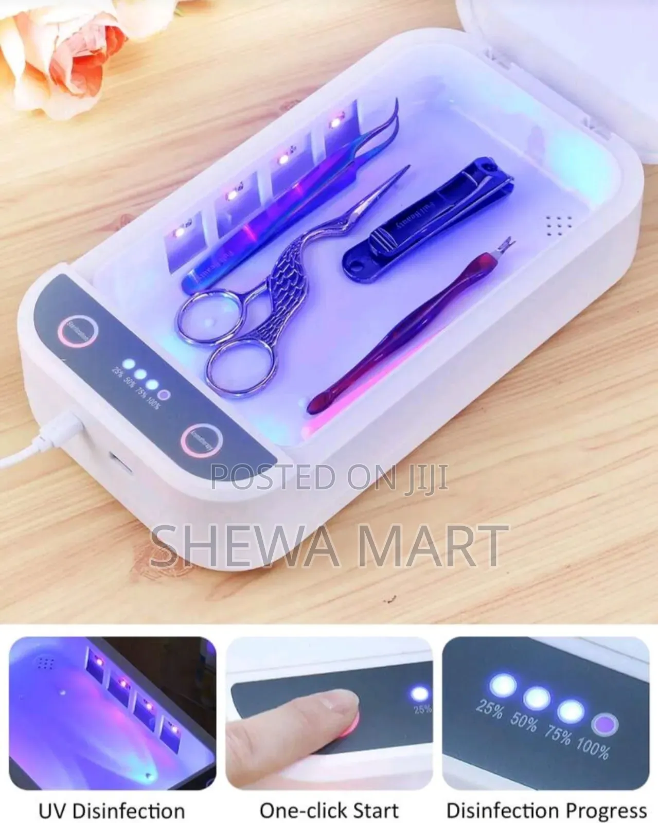 Sweet Uv Nail Tool Sterilizer Box,With Blue Light,Multi-Functional Usb