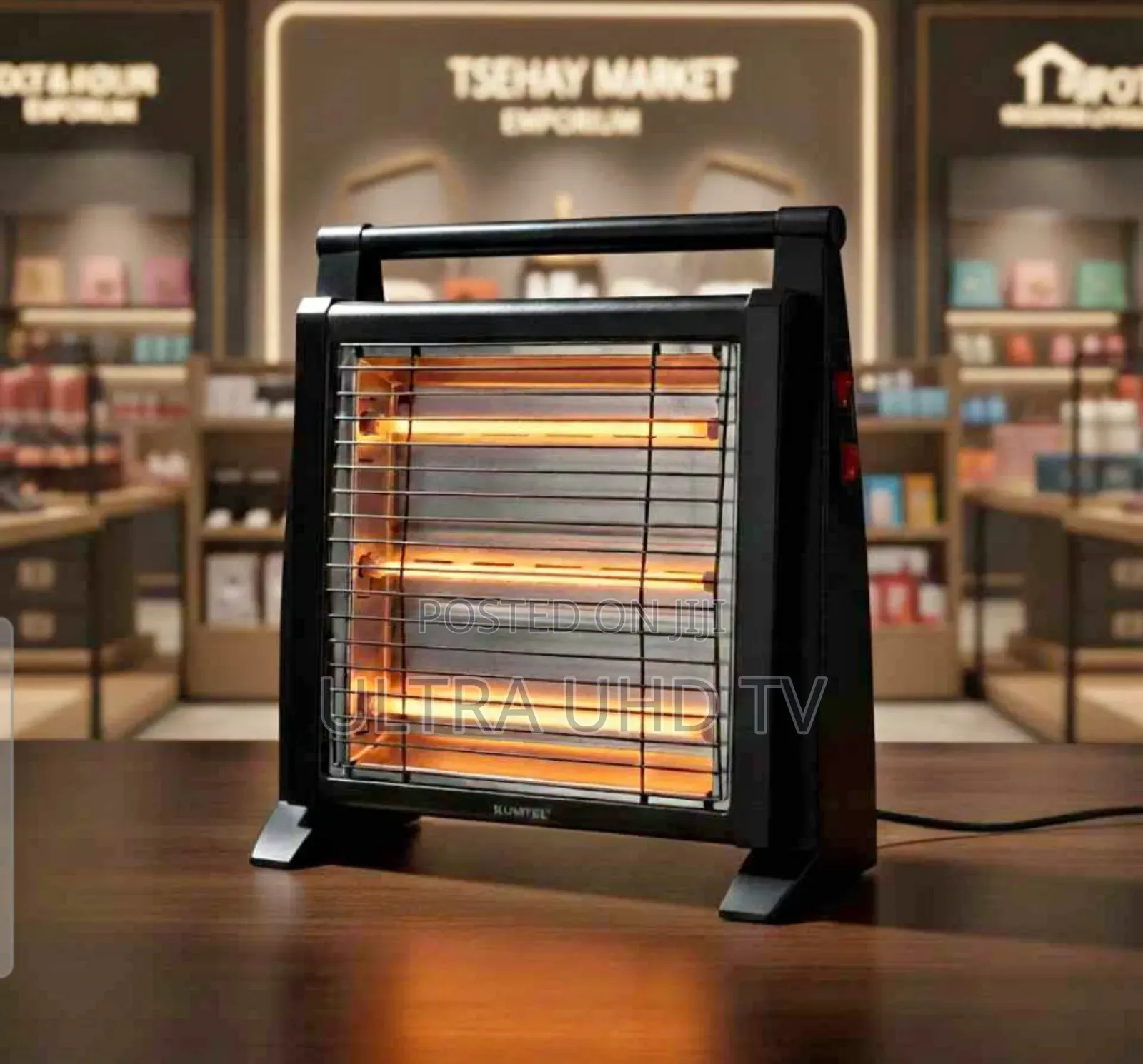 Kumtel Lx-2832 Electric Quartz Heater in Black.