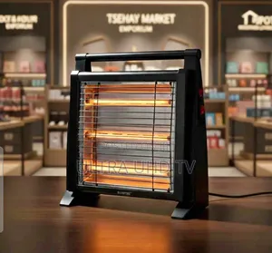 Kumtel Lx-2832 Electric Quartz Heater in Black.