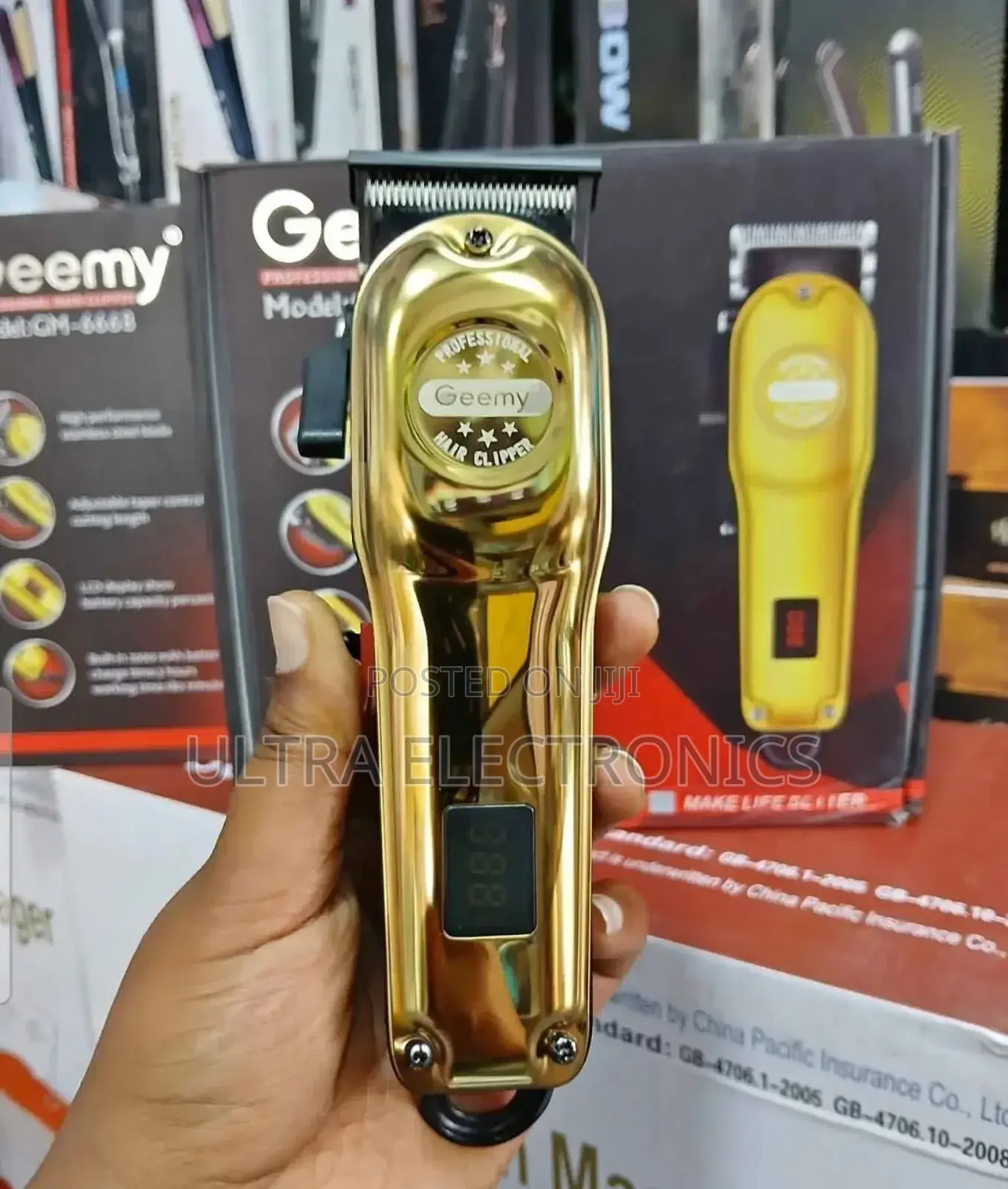 Geemy Gm-6668 Professional Hair Clipper. Design: Full Metal Housing