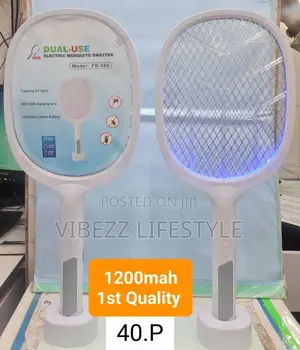 2-in-1 Rechargeable Electric Mosquito Swatter Uv Zapper Lamp