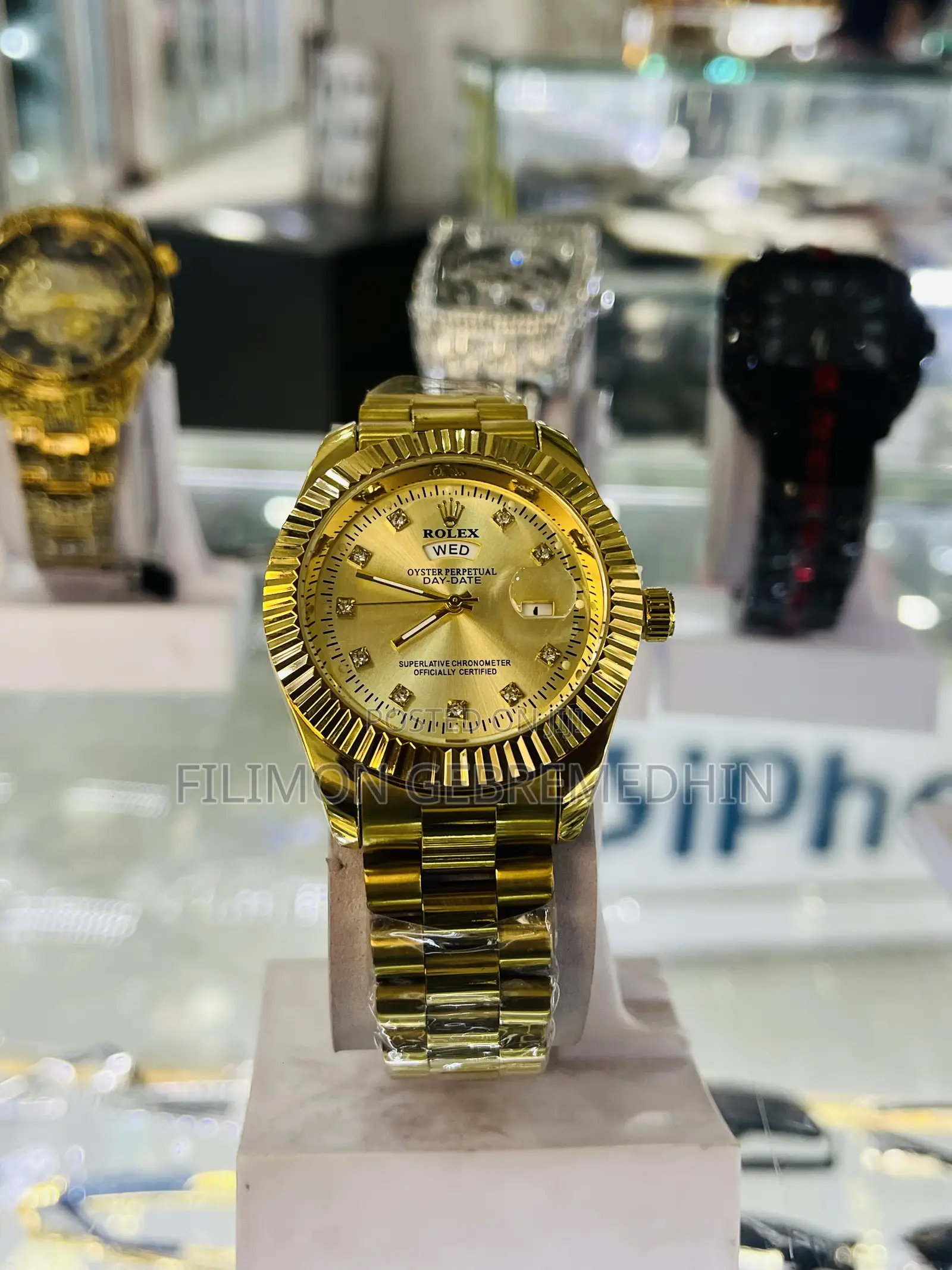 Gold-Tone Rolex Day-Date Style Watch