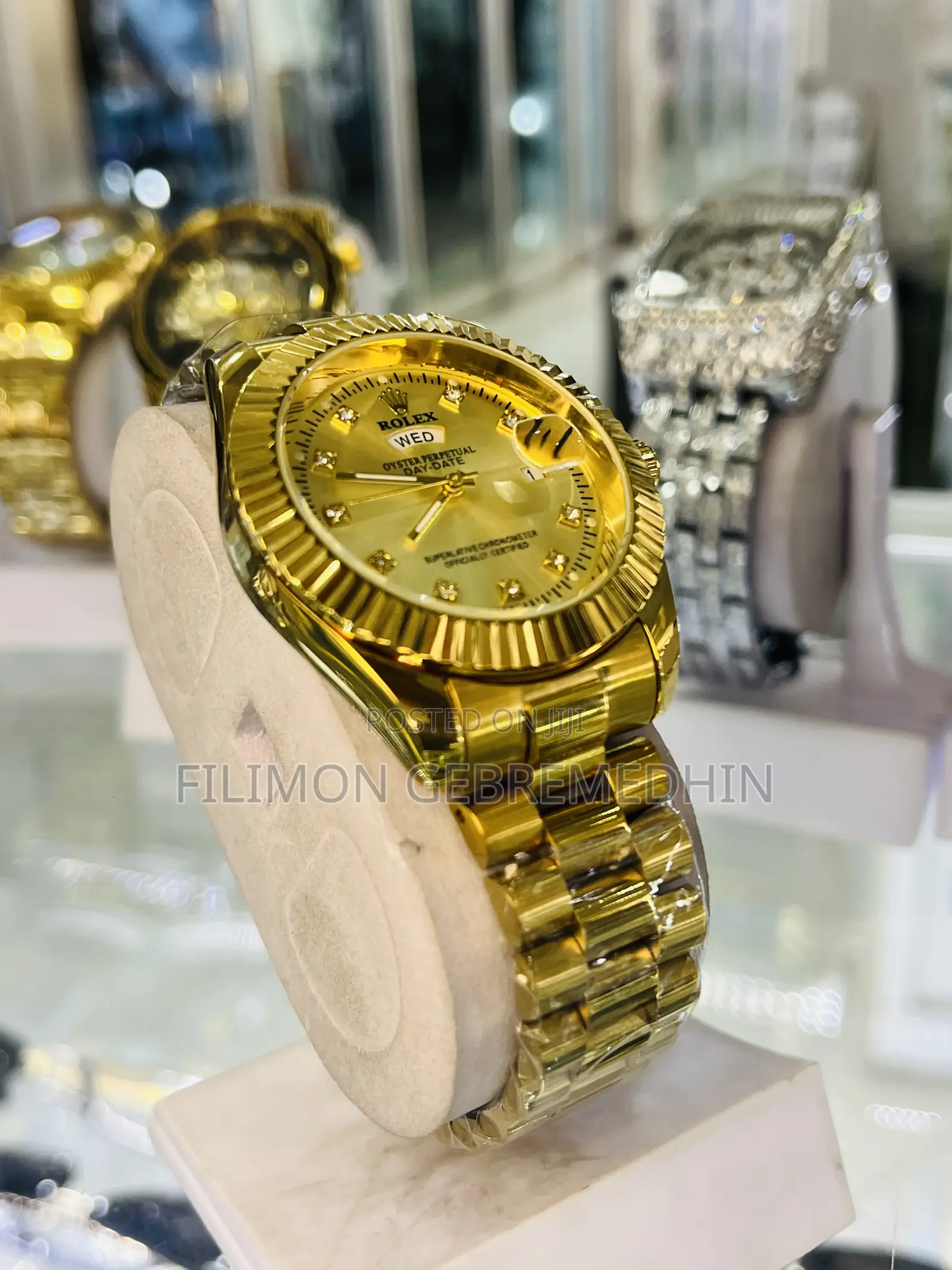 Gold-Tone Rolex Day-Date Style Watch