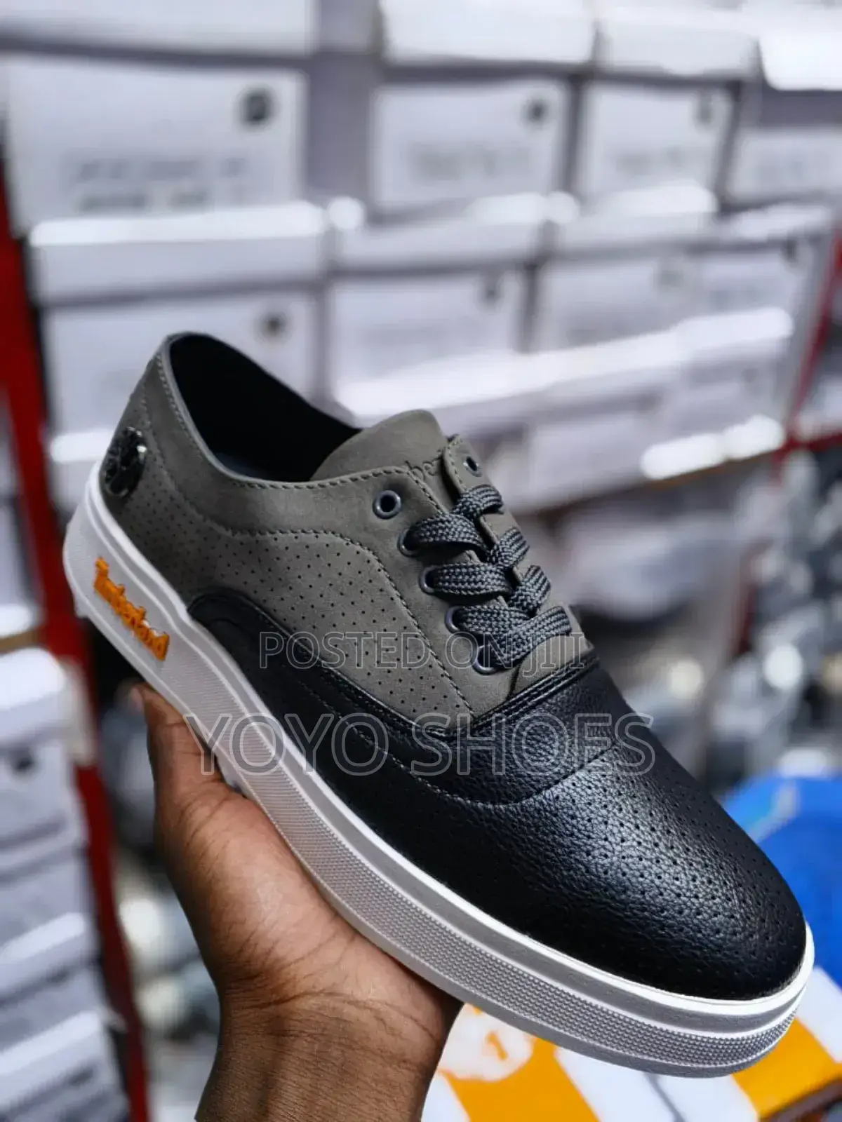 New Arrival Timber Land Low Gray/Black Unisex Flat Shoes