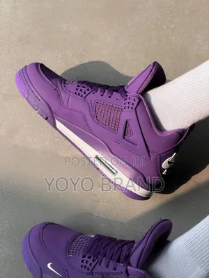 New Arrival Nike Air Jordan 4 "Bike"Purple Unisex Fashion Sneaker Shoe