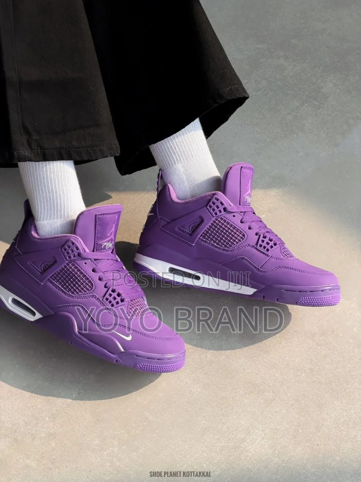 New Arrival Nike Air Jordan 4 "Bike"Purple Unisex Fashion Sneaker Shoe