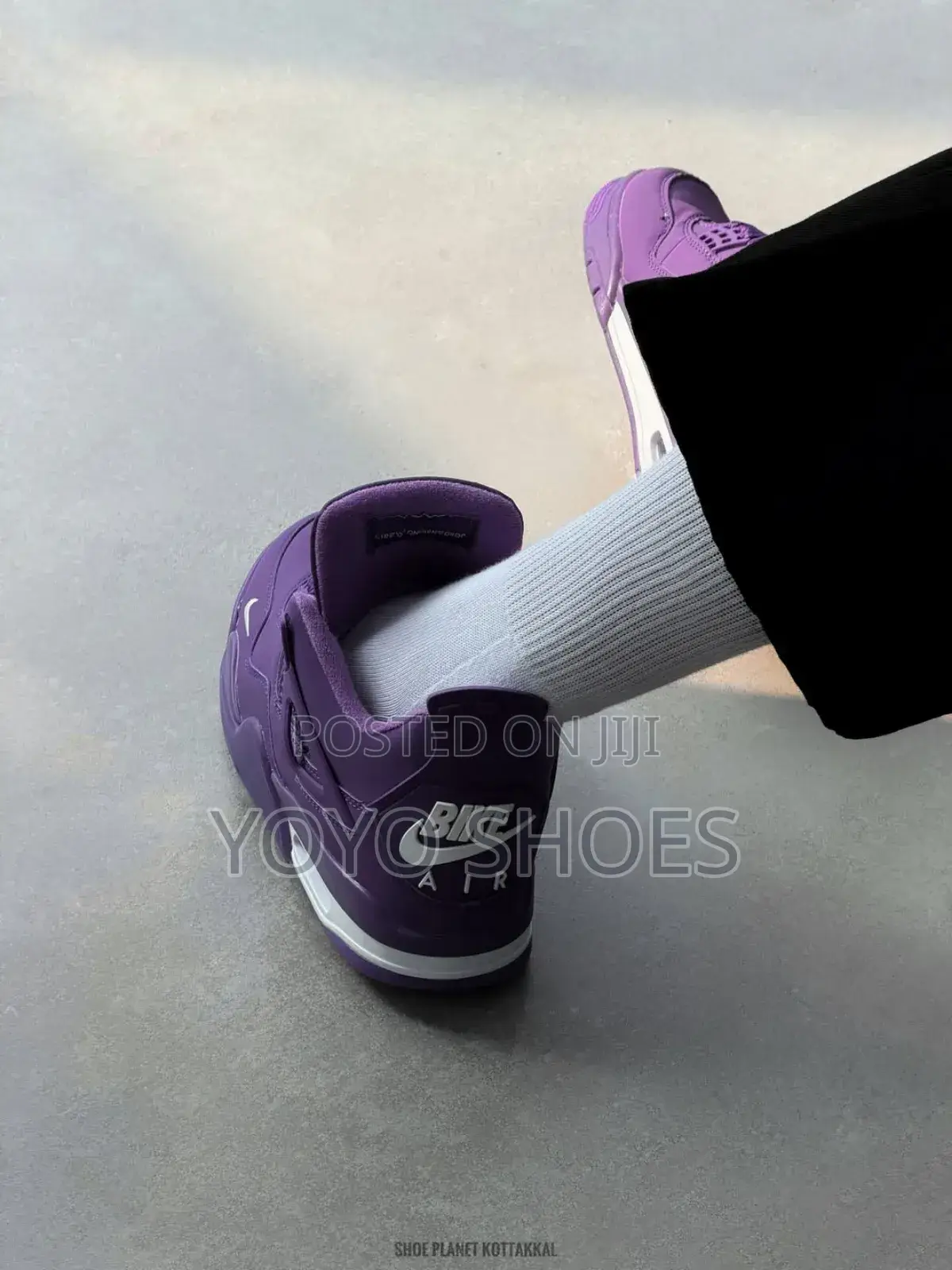 New Arrival Nike Air Jordan 4 "Bike"Purple Unisex Fashion Sneaker Shoe