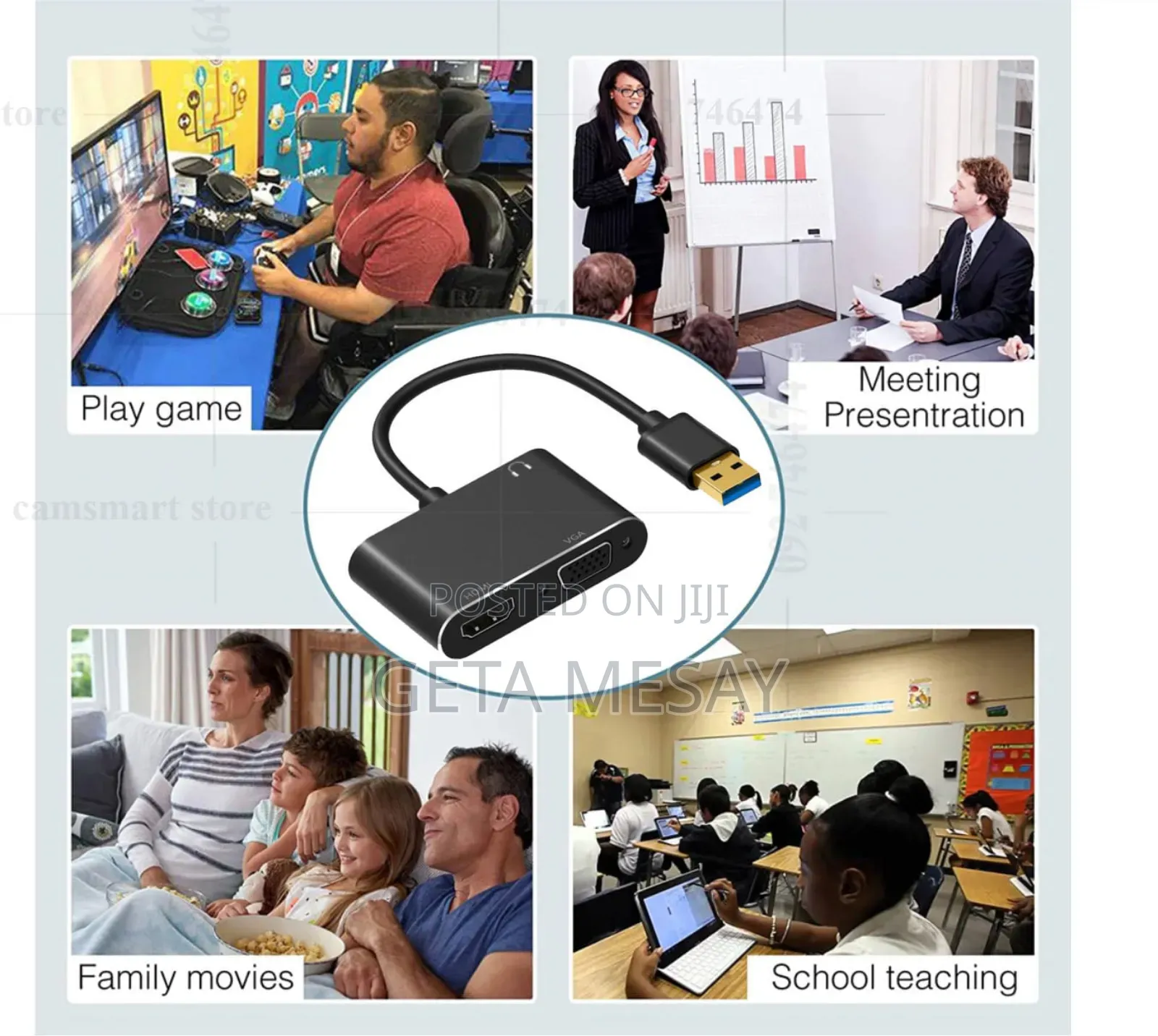 Usb 3.0 To Hdmi And Vga Adapter Dual Output Converter - 2 In 1 Video