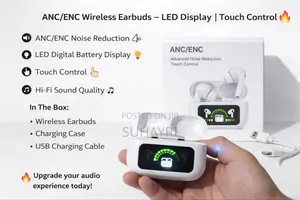 ​A8 Pro Smart Screen Wireless Earbuds - Anc/Enc Noise Cancelling