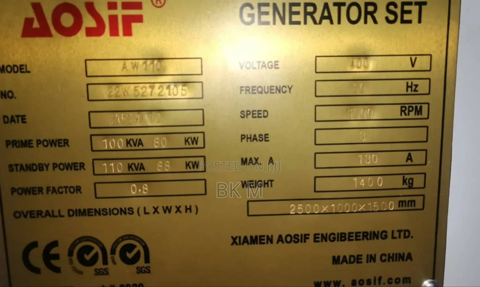 Generator 100 Kva