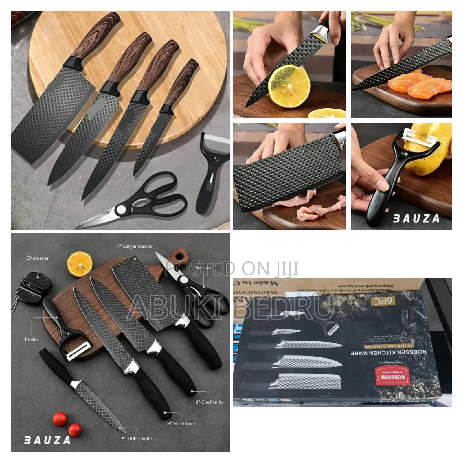 ​ Bobssen የኩሽና ቢላዎች ስብስብ (6 Piece Kitchen Ware Set)