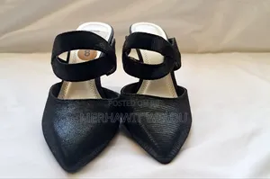 Black Impo Heeled Mule Shoe