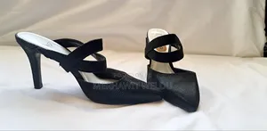 Black Impo Heeled Mule Shoe