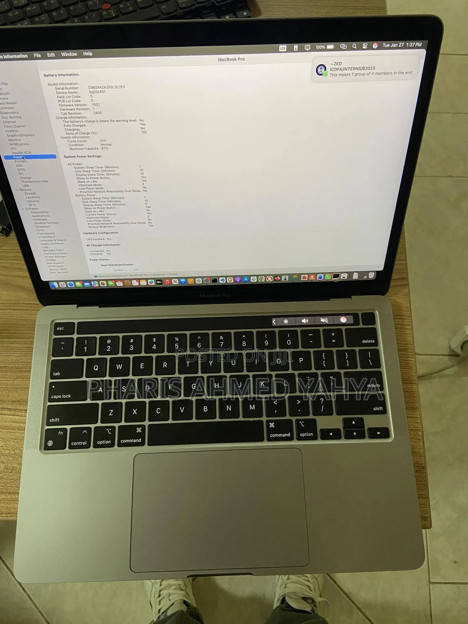 New Laptop Apple MacBook Pro 2022 M2 8GB Apple M2 eMMC 512GB