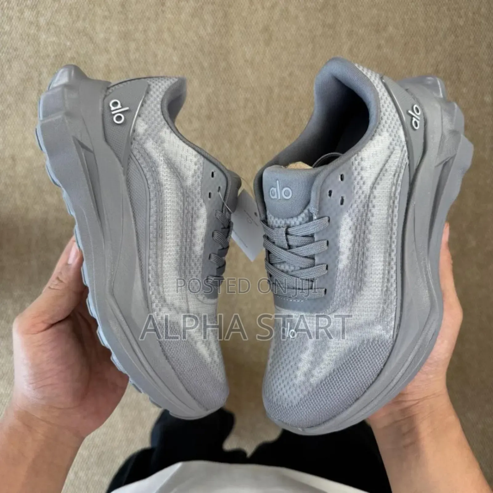 Alo Gray High Master Quality Smooth Sneakers for You