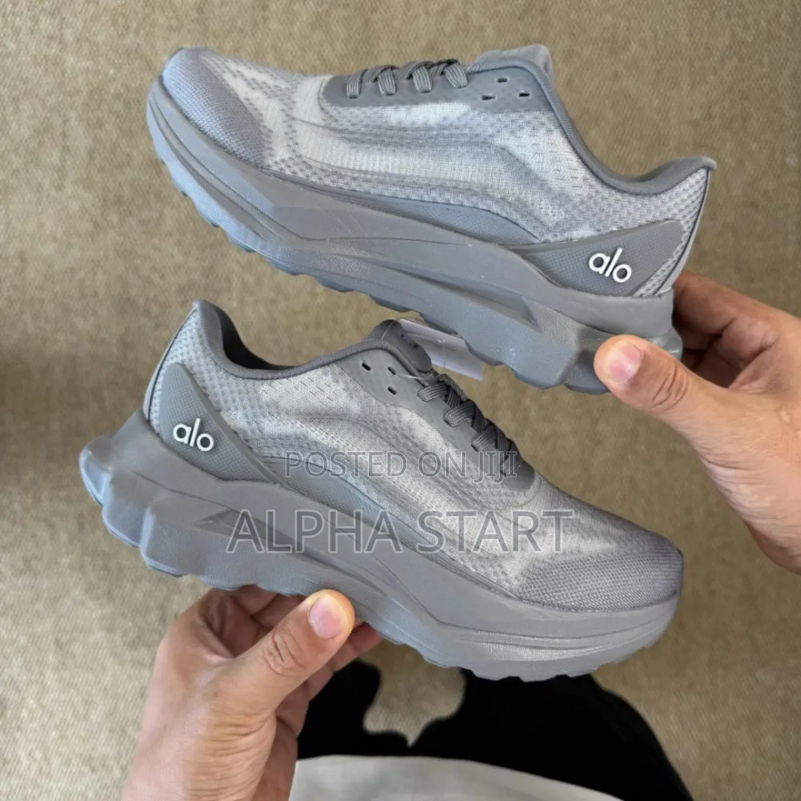 Alo Gray High Master Quality Smooth Sneakers for You