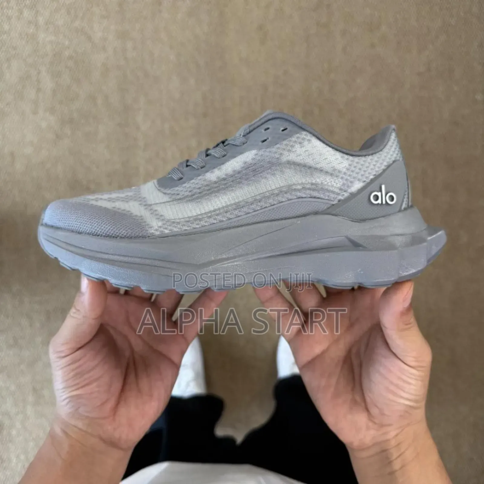 Alo Gray High Master Quality Smooth Sneakers for You