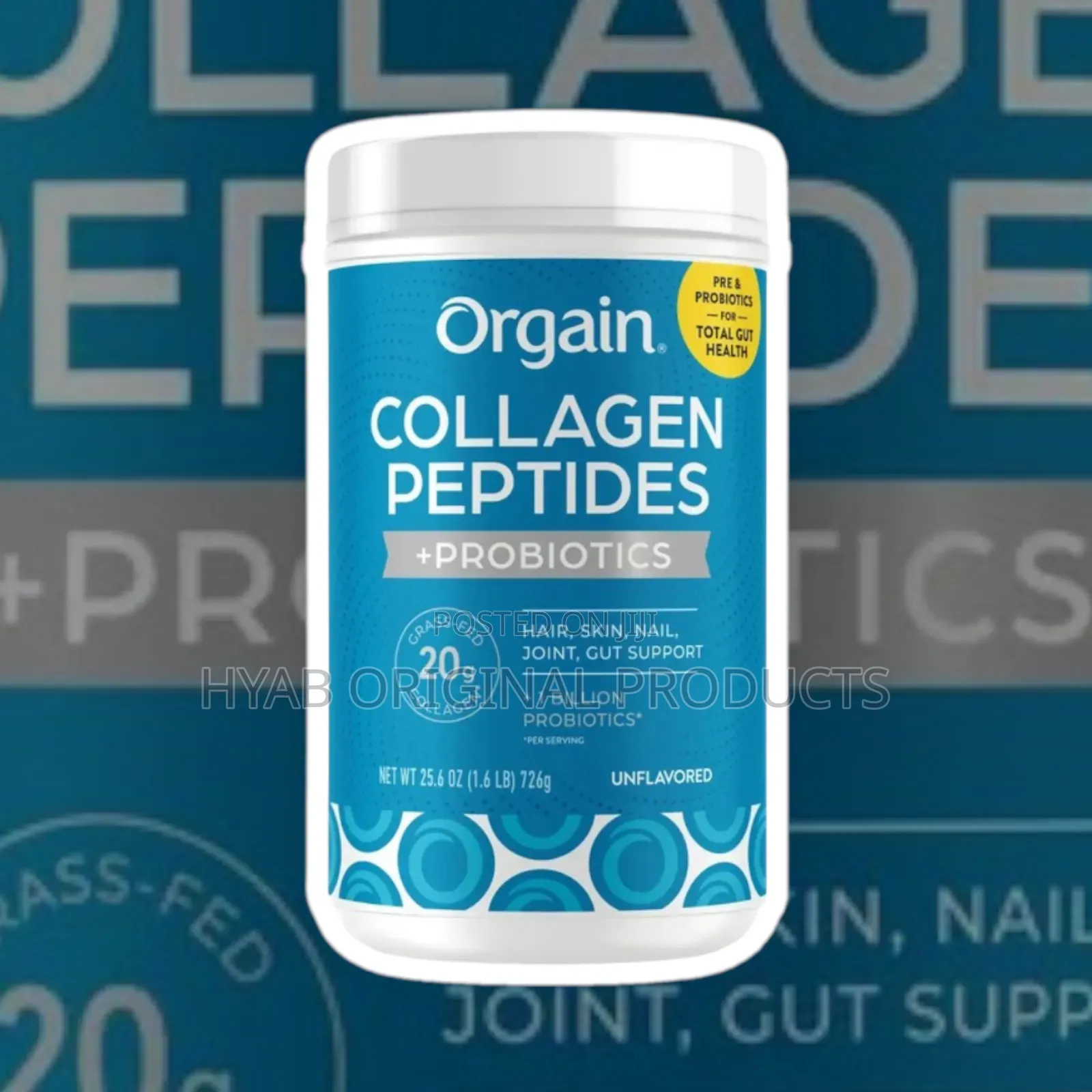 Orgain Collagen Peptides + Probiotics, Unflavored 726 G