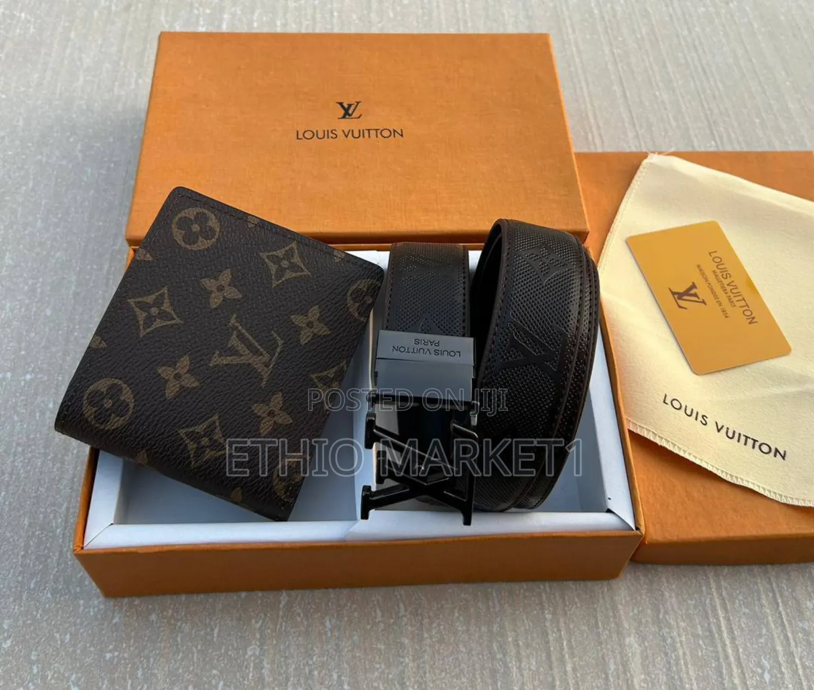 Lv Belt and Wallet for Men's