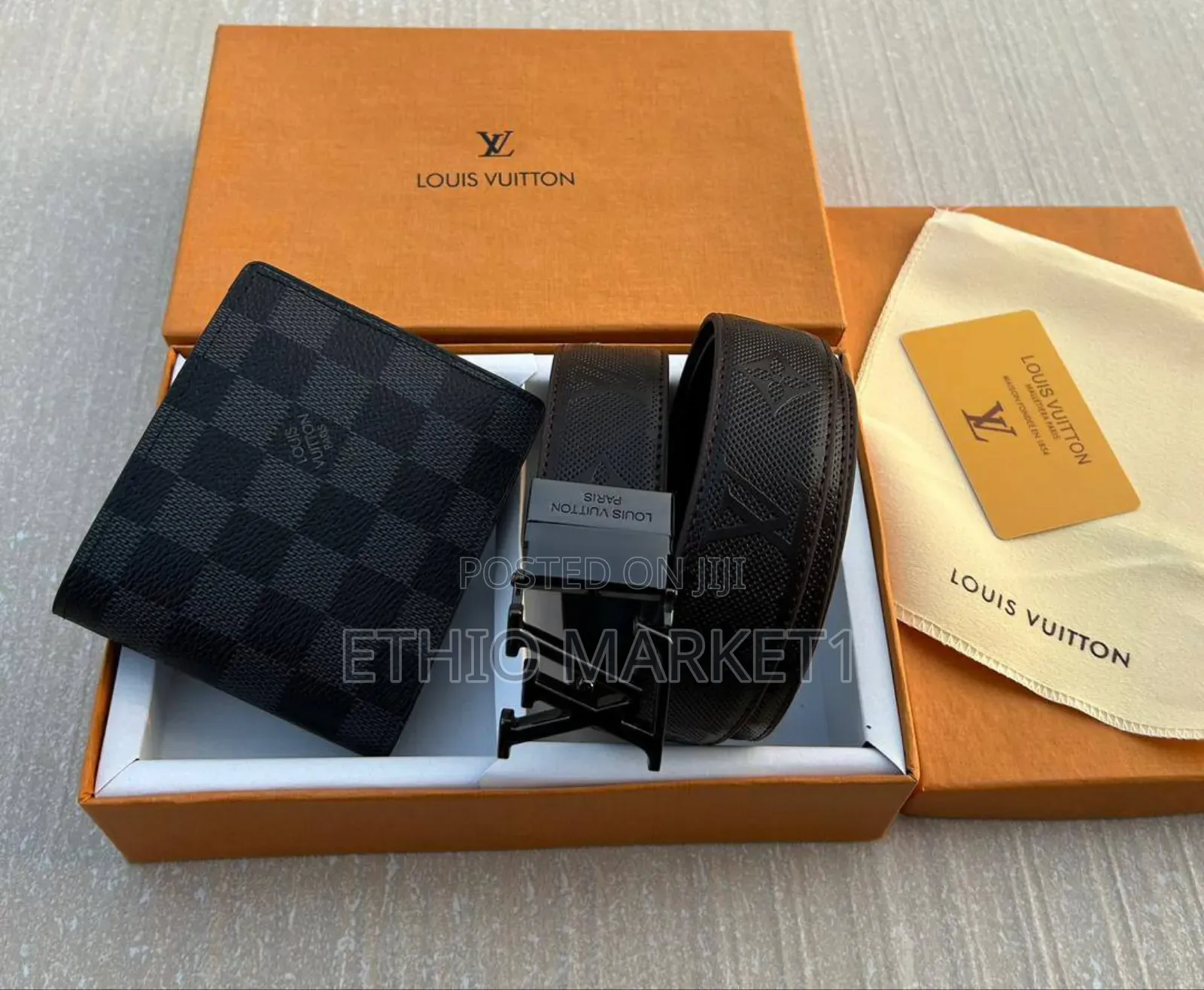 Lv Belt and Wallet for Men's