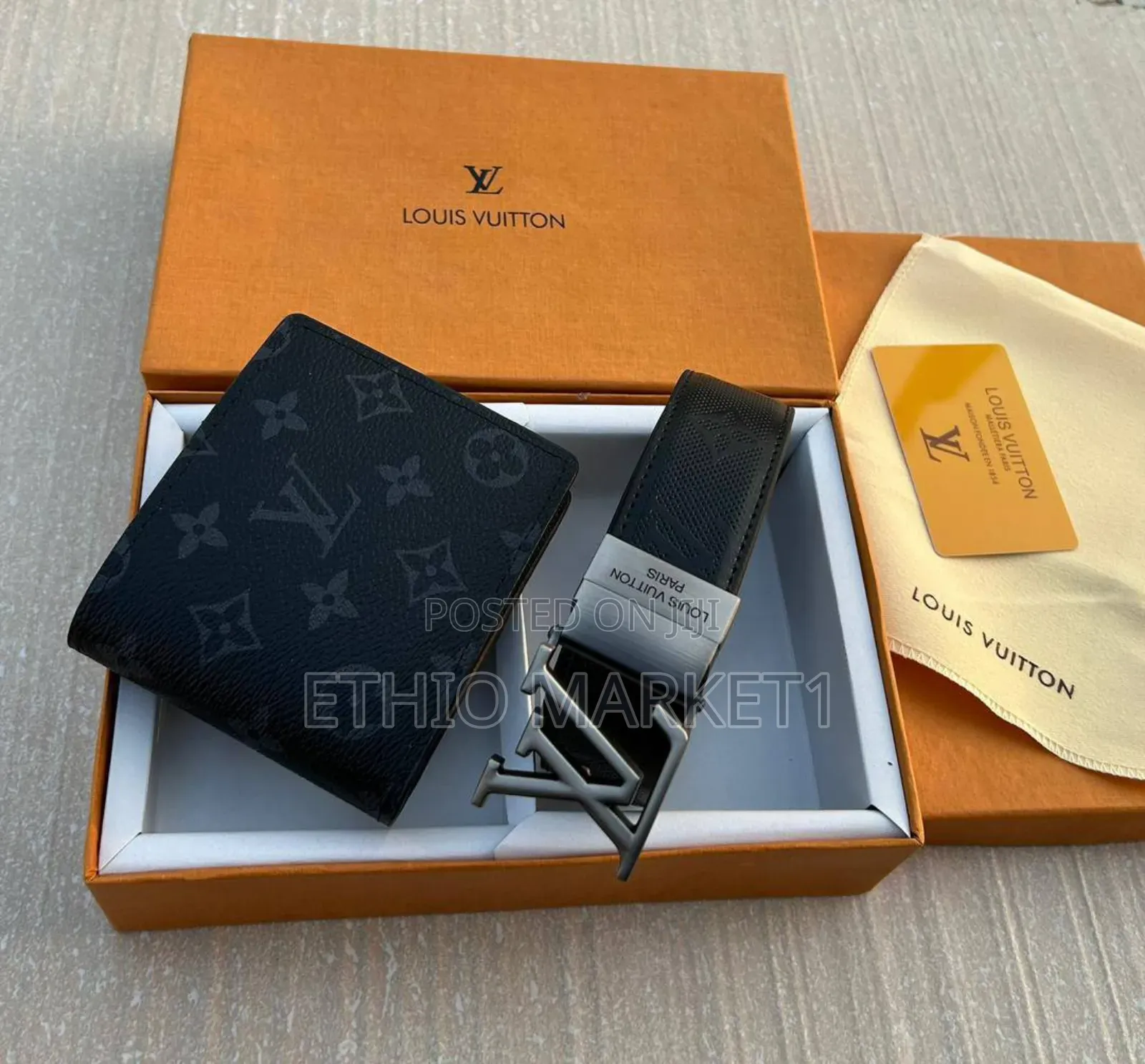 Lv Belt and Wallet for Men's