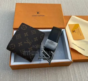 Lv Belt and Wallet for Men's
