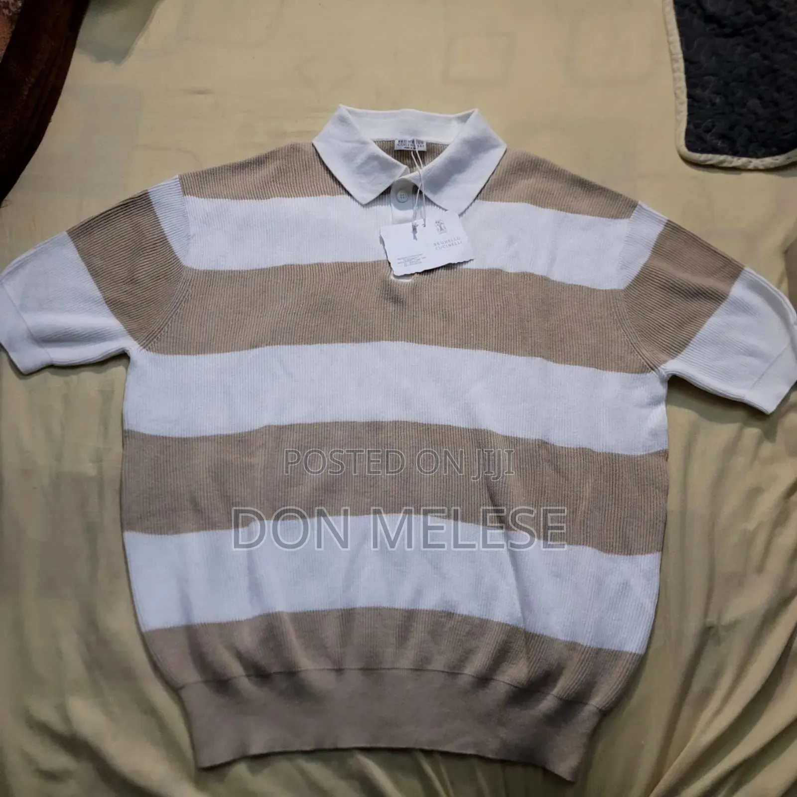 Brunello Cucinelli Striped Rib-Knit Polo: Timeless Breton Elegance