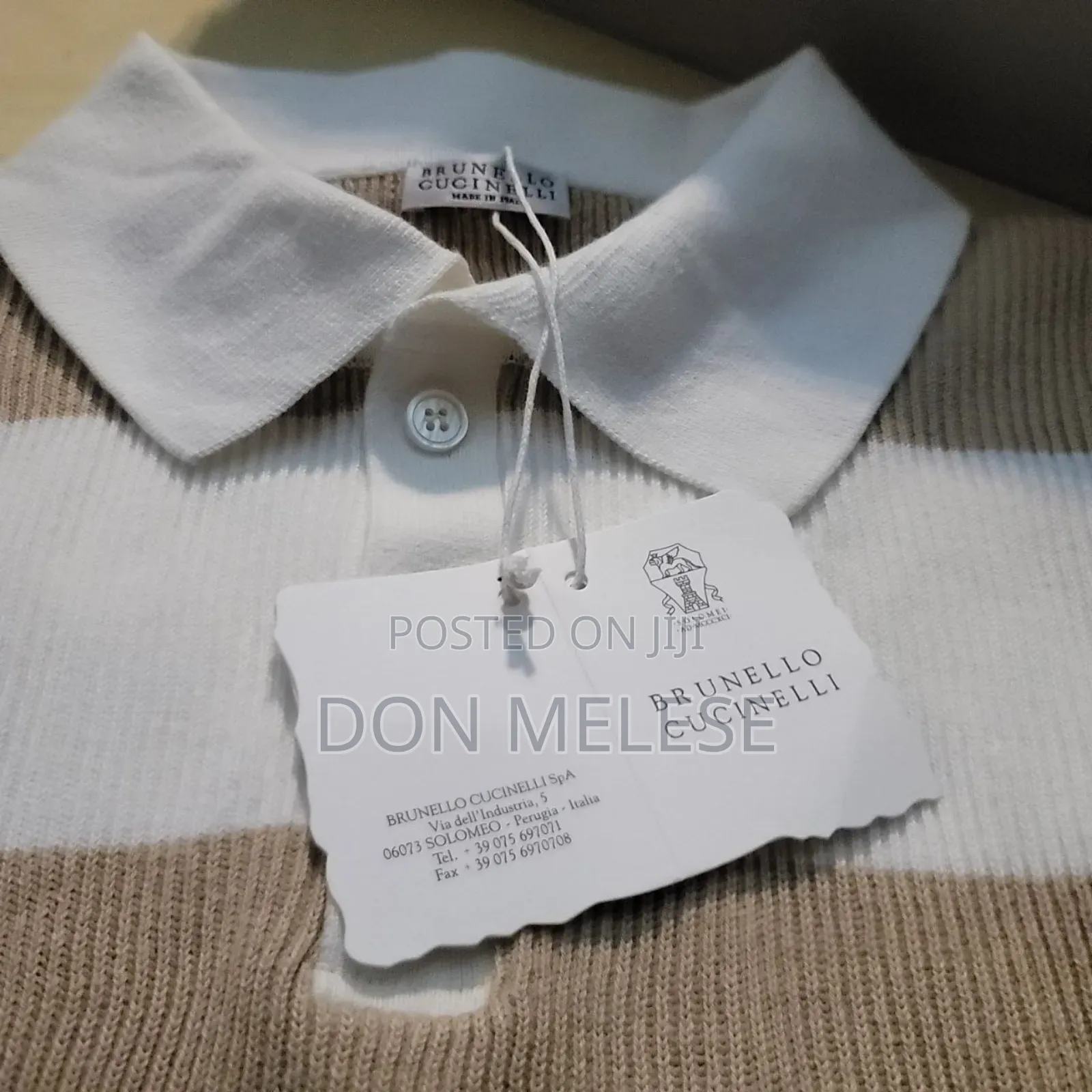 Brunello Cucinelli Striped Rib-Knit Polo: Timeless Breton Elegance