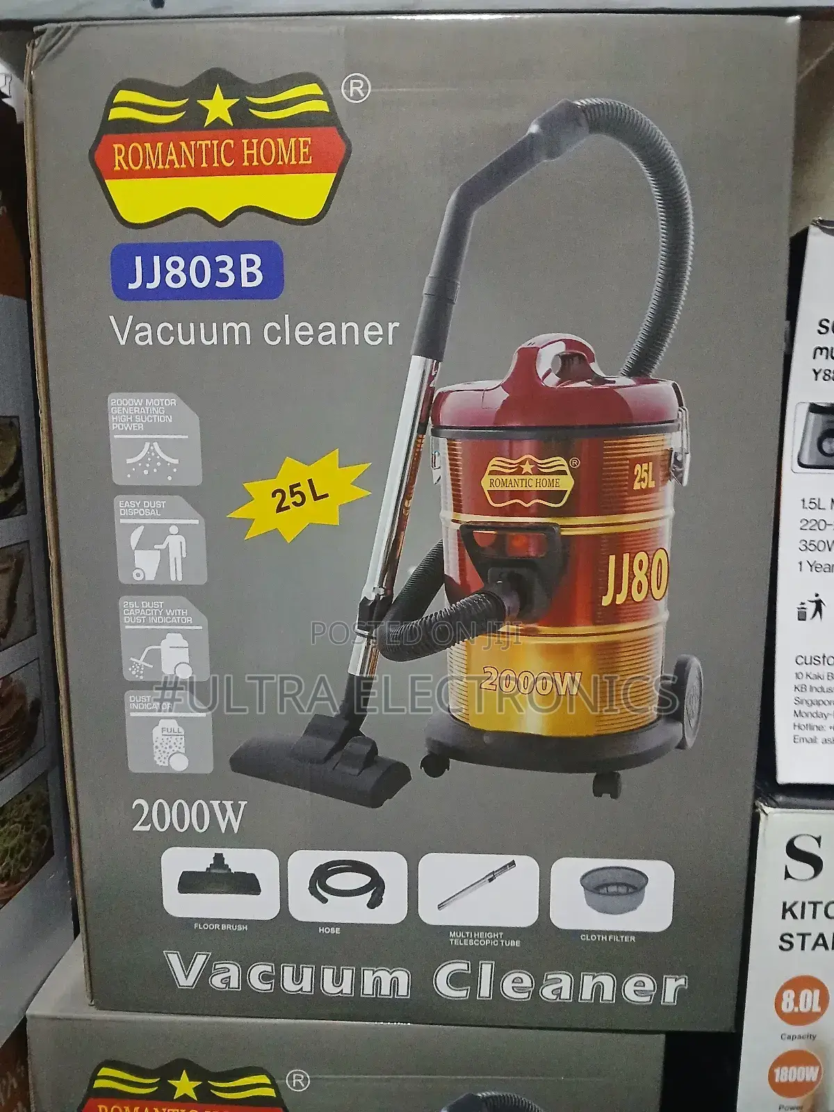 Vacuum Romantic Home Jj803b Vacuum Cleaner. Capacity: 25 Liters