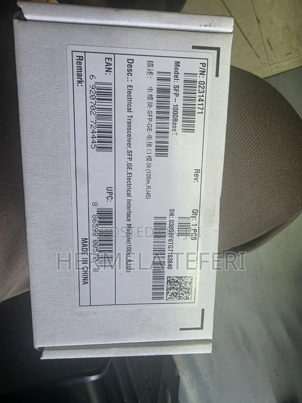 SFP Electrical Tranciever (Rj45)