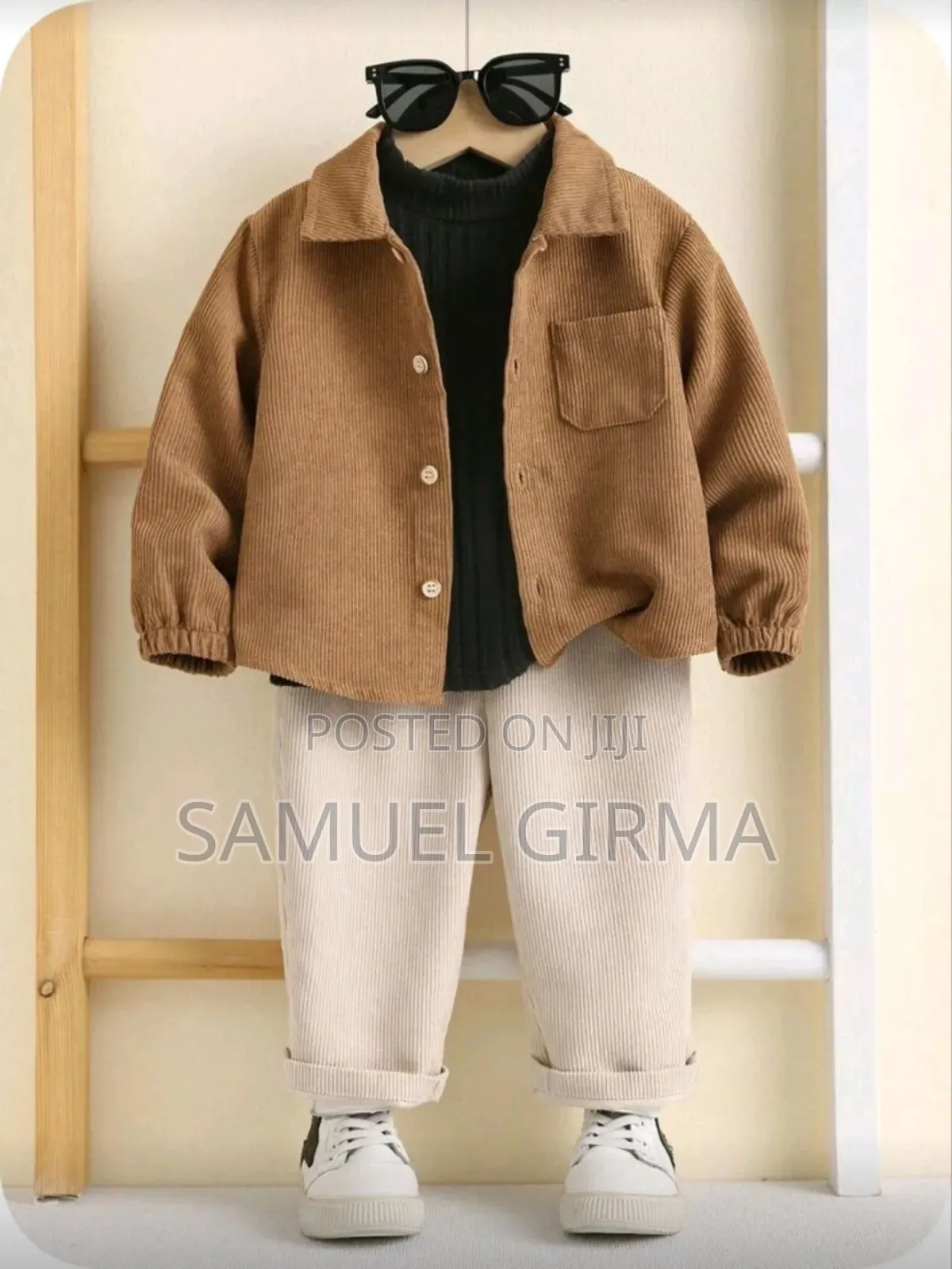 Mk- 0767 Boys 3 Piece Set Corduroy Shirt, Knit Tee Top and Pant Set