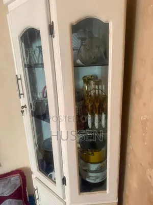 White Corner Display Cabinet