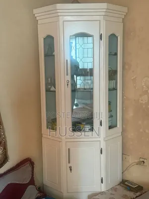 White Corner Display Cabinet