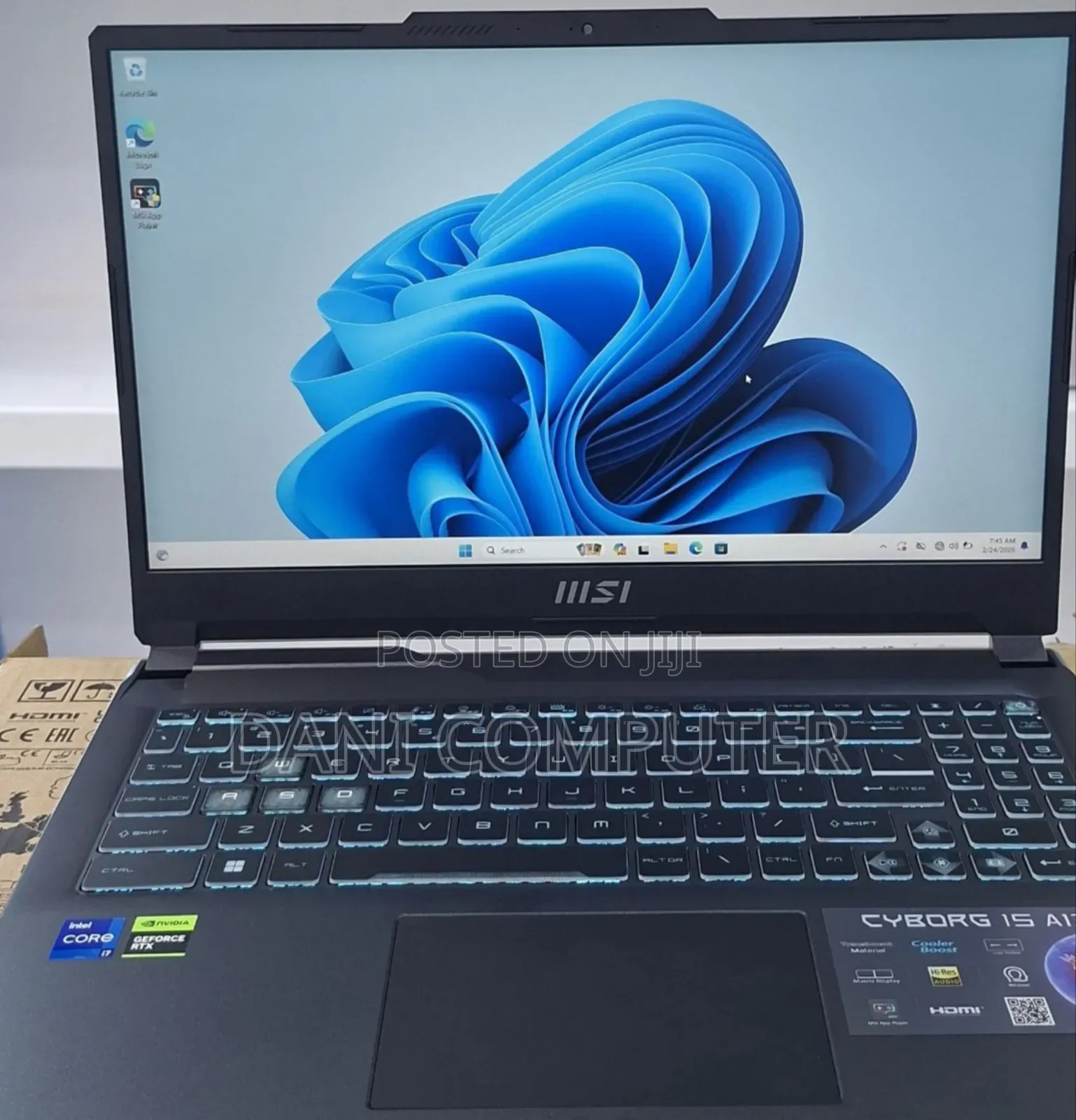 New Laptop MSI Cyborg 15 16GB Intel Core i7 SSD 1T