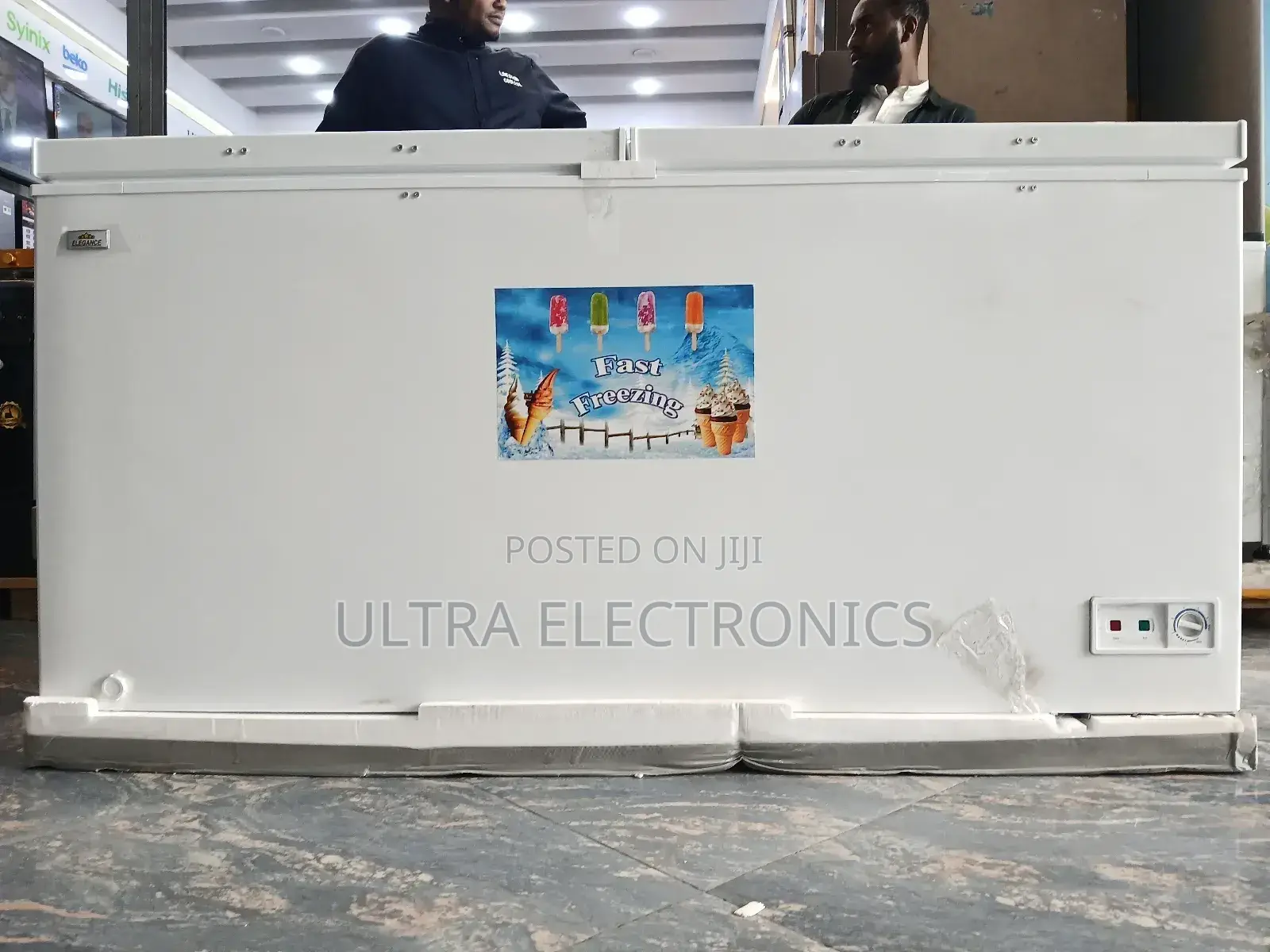 Chest Freezer, Likely an Elegance Brand Model. Capacity: 600 Liters.
