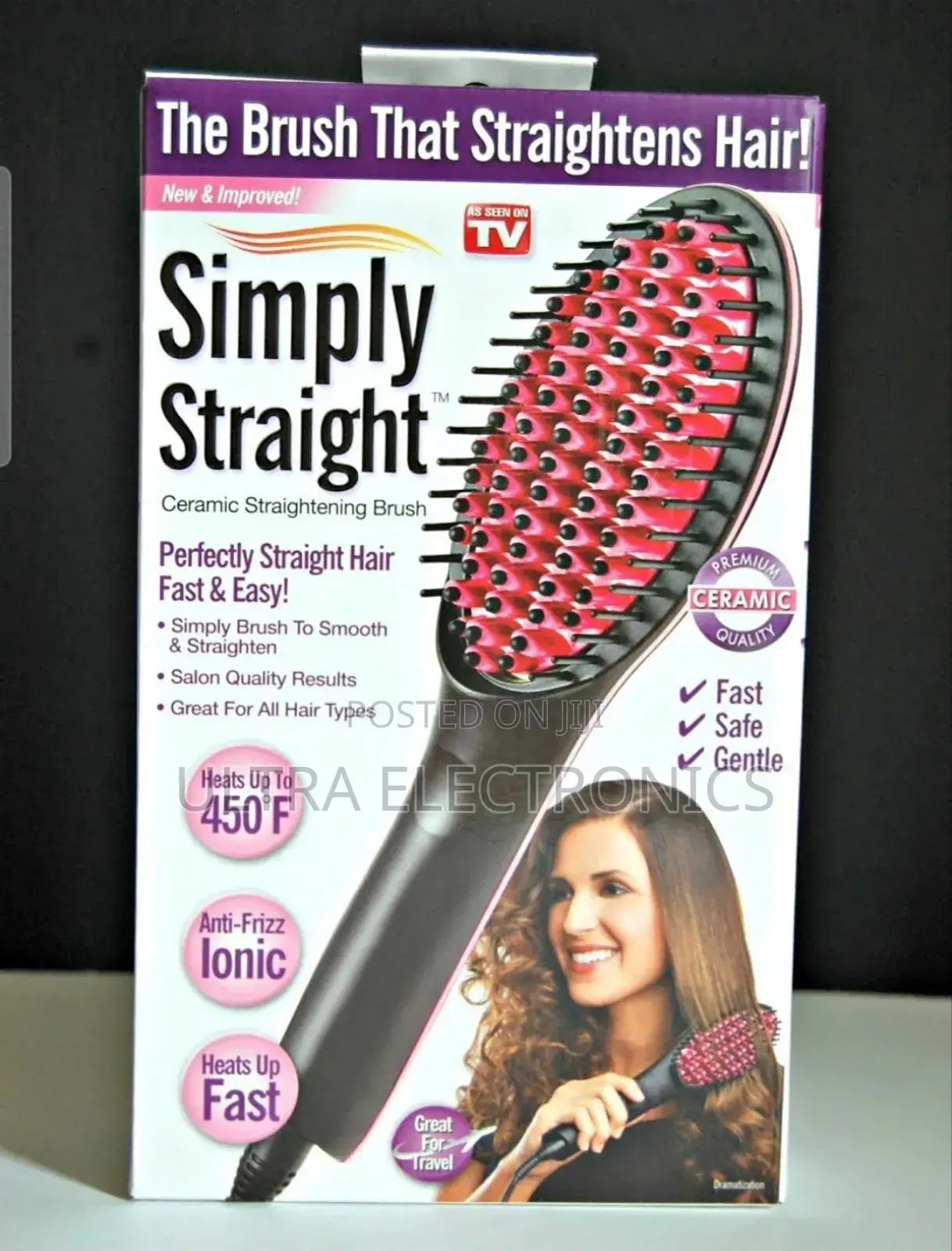 Simply Straight Ceramic Straightening Brush, a 2-in-1 Tool Designed